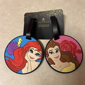 Disney Princess Luggage Tags Ariel and Belle Set of 2 New